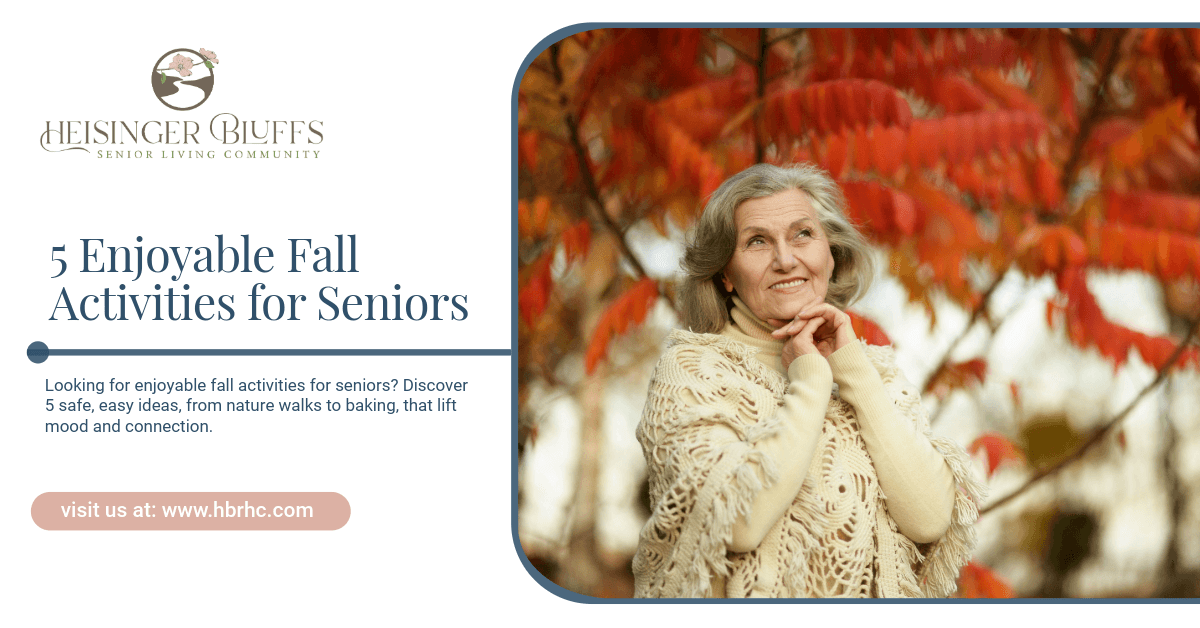 A senior outdoors, enjoying fall season
